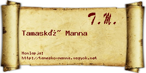Tamaskó Manna névjegykártya